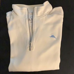 Tommy Bahama: Off White Quarter Zip Sweater